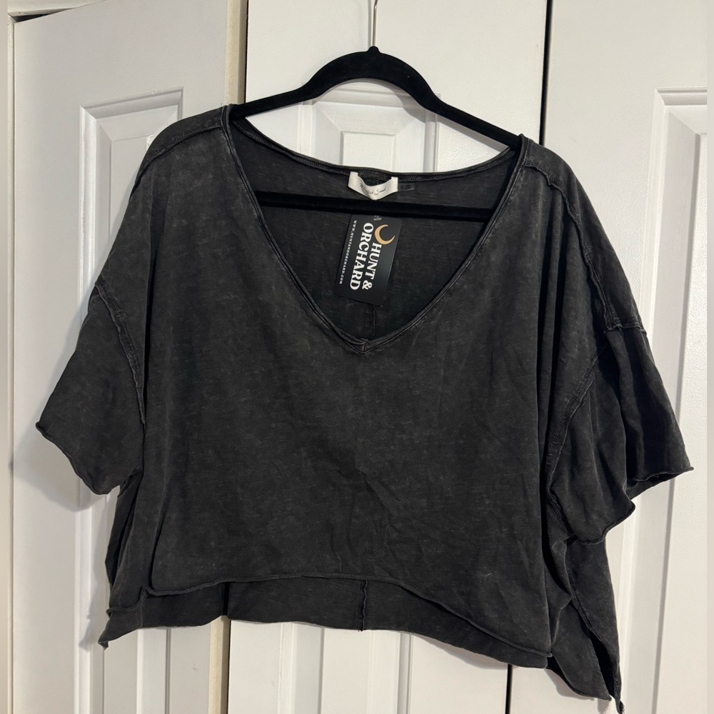 Acid Wash Crop T-shirt - (Hunt & Orchard)